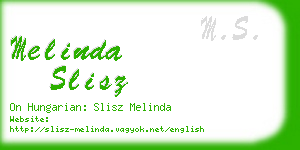 melinda slisz business card